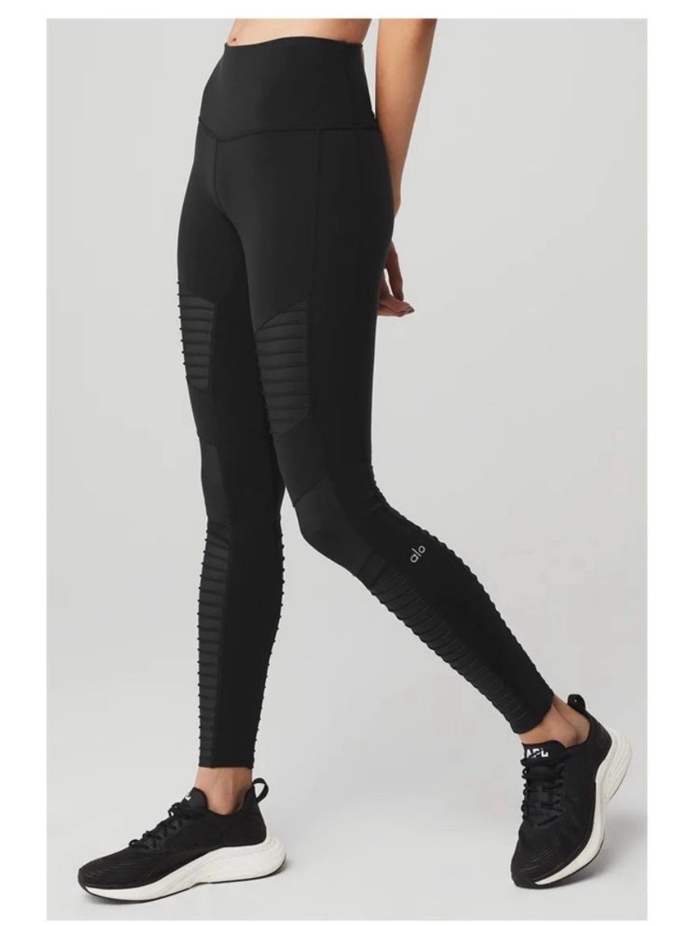 Alo Black Moto Leggings Size Small